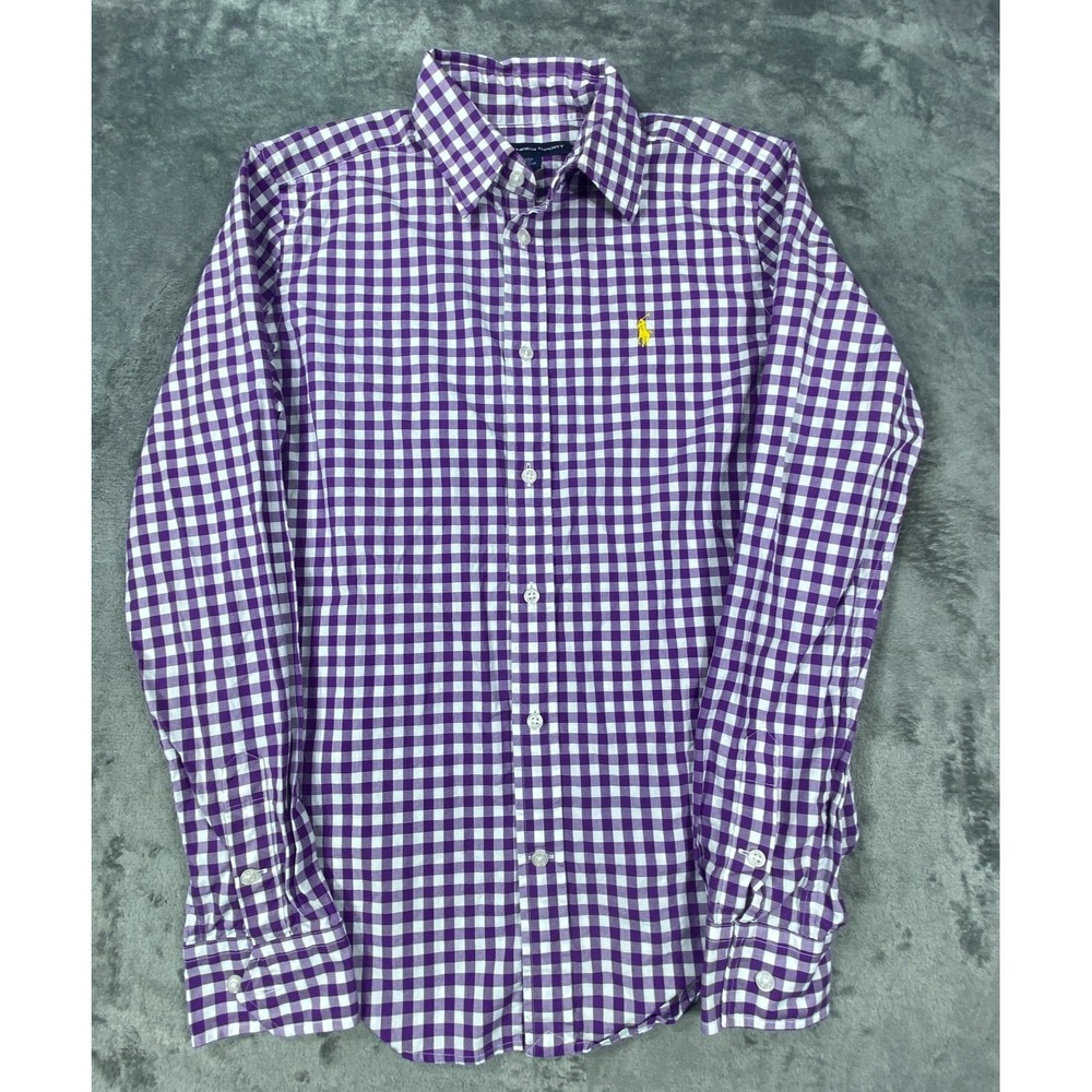 Ralph Lauren Purple & White Gingham Button-Down Shirt